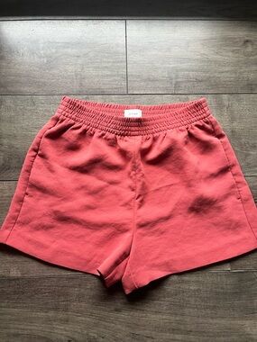 Aritzia Wilfred Women's Coral Elastic-Waist dress Shorts